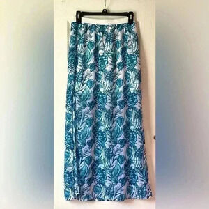 Tropical Both Side Split Maxi Skirt High Rise boho vacay summer skirt Size8
